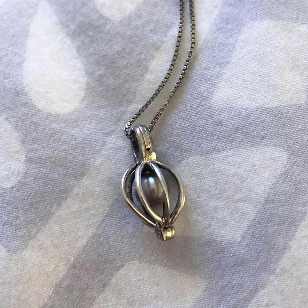 Silver Grey Pearl Necklace